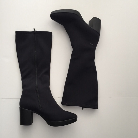 Hogl Women's Gore-Tex Winter Boots High Heel Knee High Round Toe Side Zip 10 - Picture 15 of 16